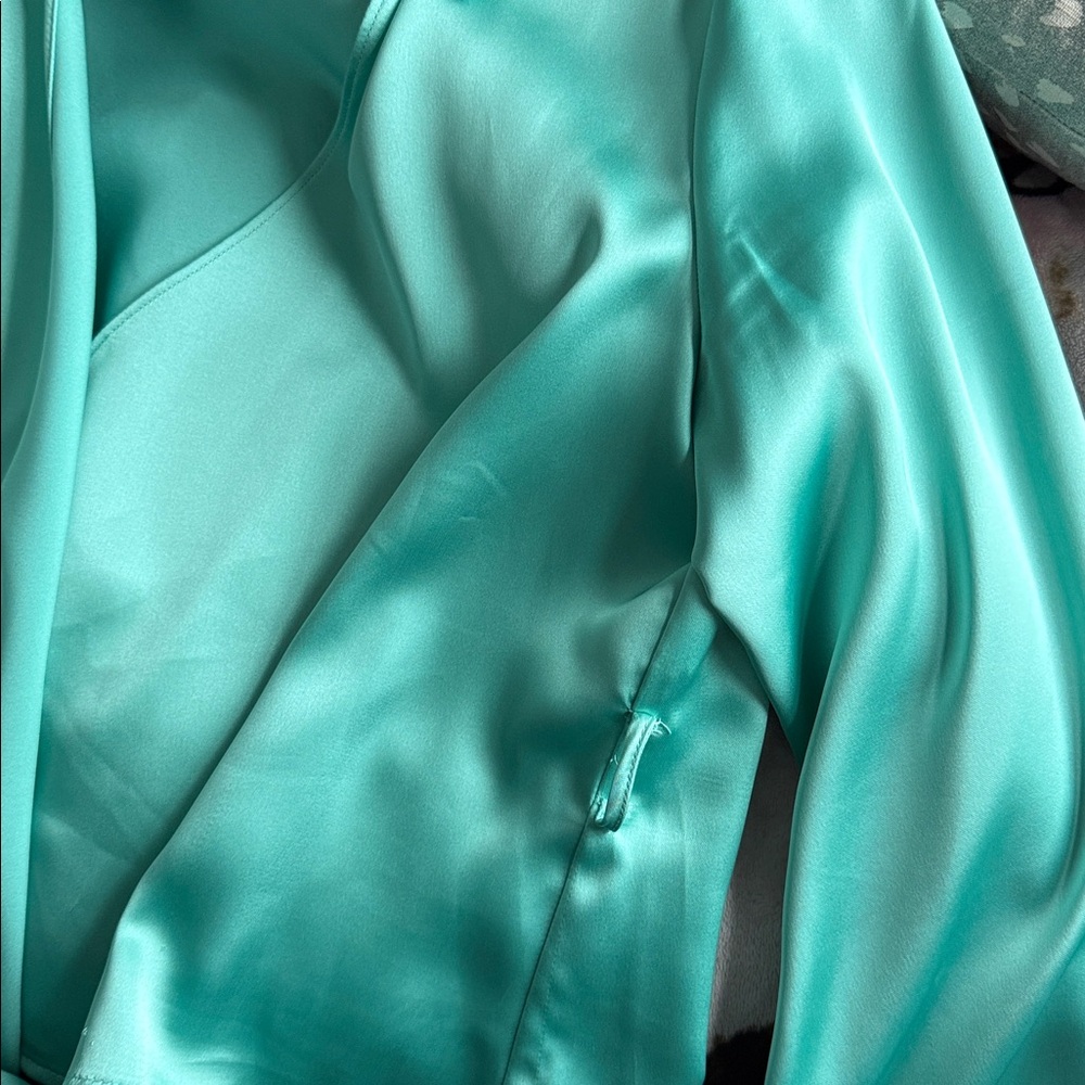 Zara Women's Teal Wrap Blouse - Picture 7 of 7